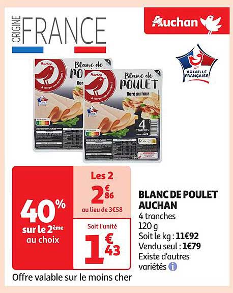 BLANC DE POULET AUCHAN
