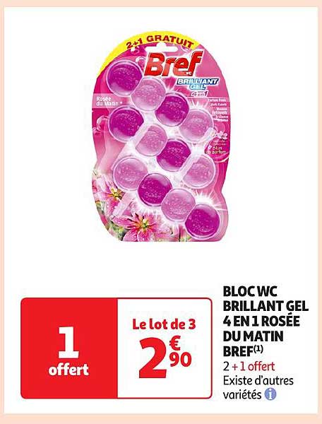 BLOC WC BRILLANT GEL 4 EN 1 ROSÉE DU MATIN BREF