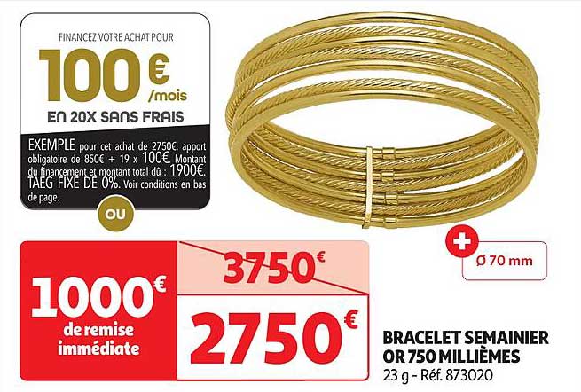 BRACELET SEMAINIER OR 750 MILLIÈMES