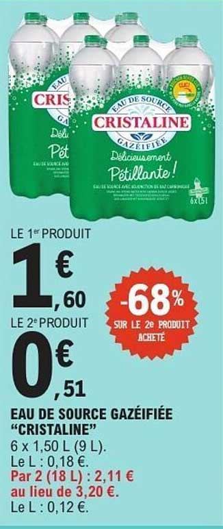 EAU DE SOURCE GAZÉIFIÉE “CRISTALINE”