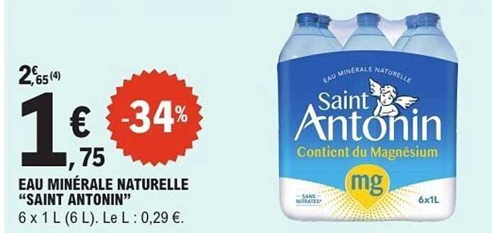 EAU MINÉRALE NATURELLE “SAINT ANTONIN”