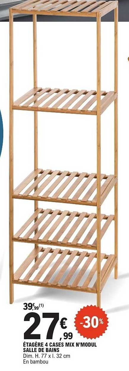 ÉTAGÈRE 4 CASES MIX N'MODUL SALLE DE BAINS