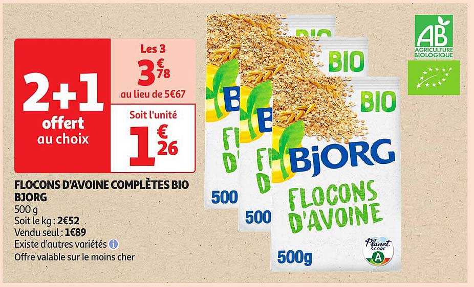 FLOCONS D'AVOINE COMPLÈTES BIO BJORG