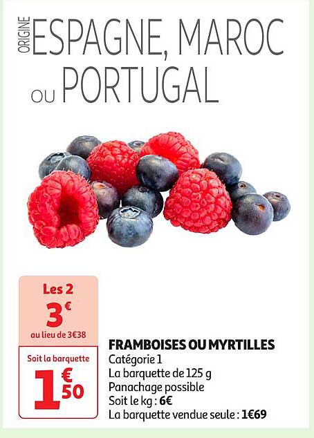 FRAMBOISES OU MYRTILLES