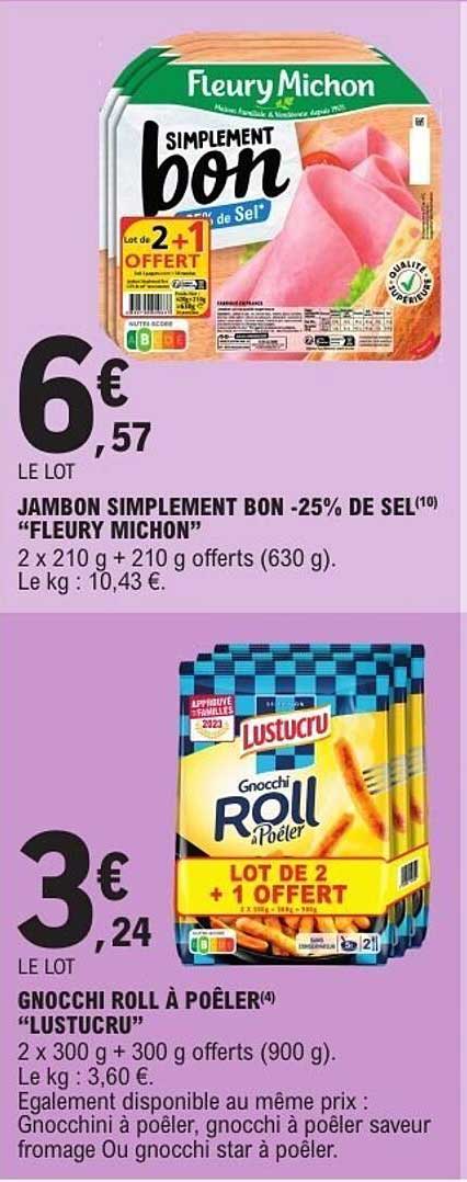 JAMBON SIMPLEMENT BON -25% DE SEL "FLEURY MICHON"