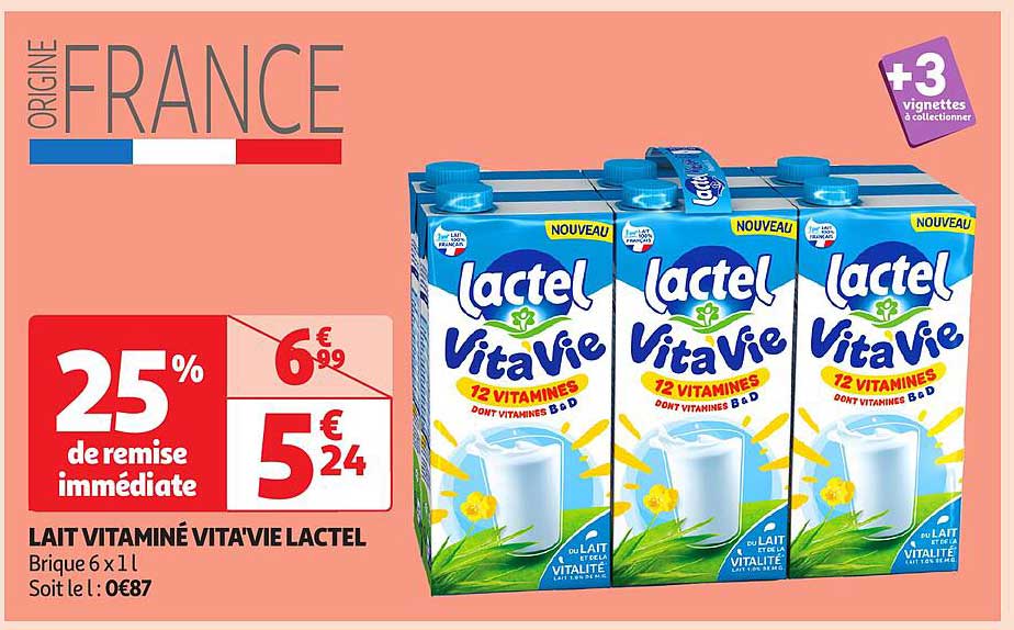 LAIT VITAMINÉ VITA'VIE LACTEL