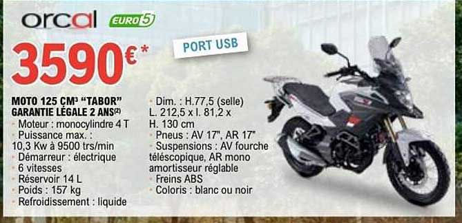 MOTO 125 CM³ "TABOR" GARANTIE LÉGALE 2 ANS