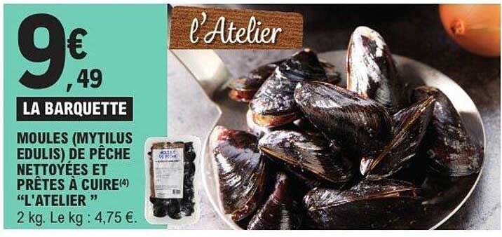 MOULES (MYTILUS EDULIS) DE PÊCHE NETTOYÉES ET PRÊTES À CUISER