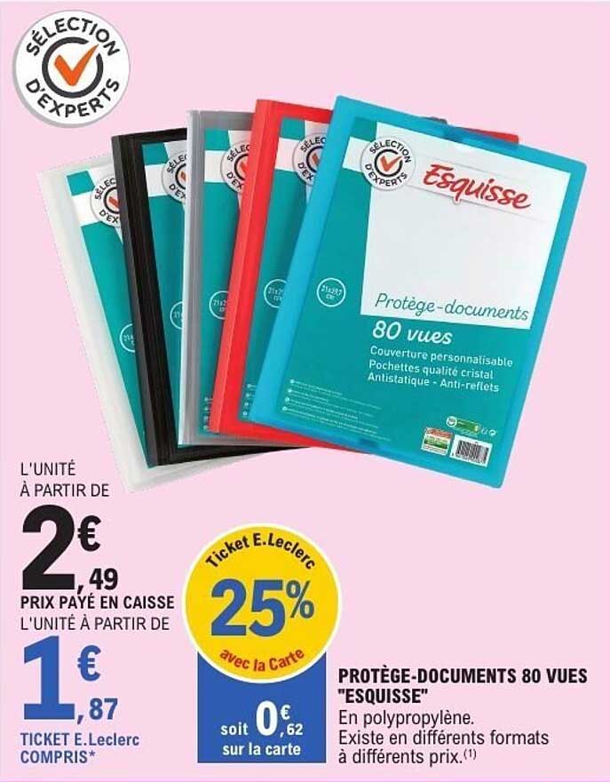 PROTÈGE-DOCUMENTS 80 VUES "ESQUISSE"