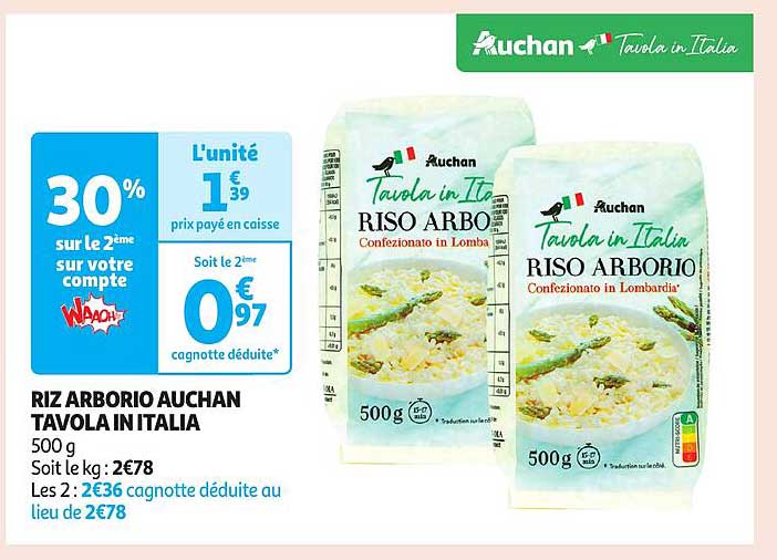 RIZ ARBORIO AUCHAN TAVOLA IN ITALIA