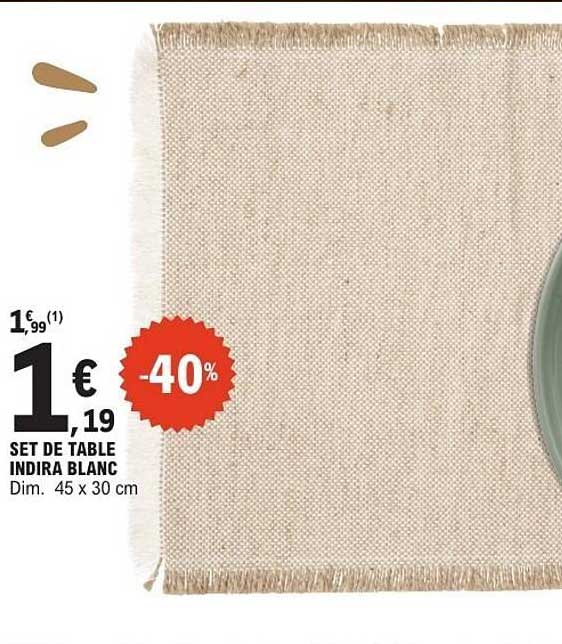 SET DE TABLE INDIRA BLANC