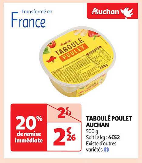 TABOULÉ POULET AUCHAN