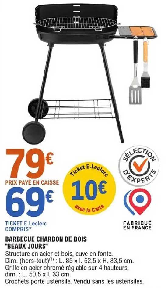 BARBECUE CHARBON DE BOIS "BEAUX JOURS"