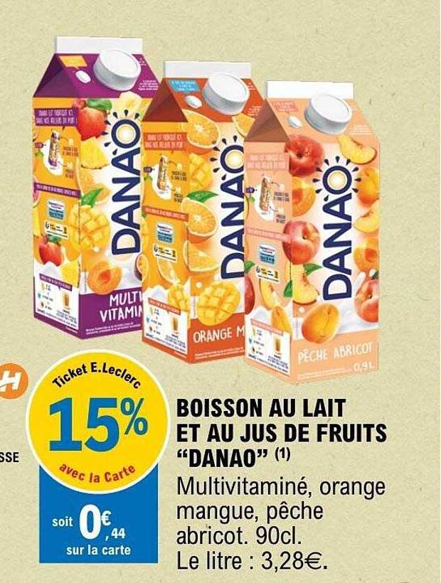 BOISSON AU LAIT ET AU JUS DE FRUITS “DANAO”