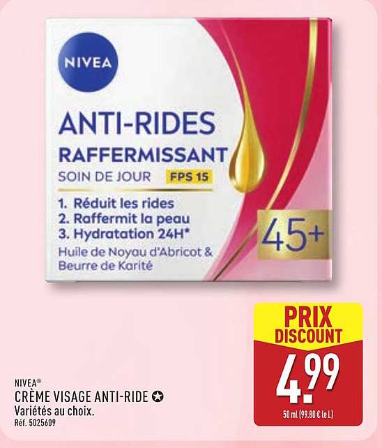 Anti Rida Promo Crème Visage Anti-Ride chez ALDI - 123Catalogue.fr