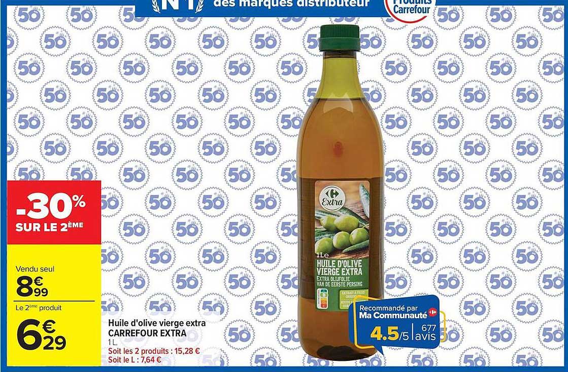 Huile d'olive vierge extra CARREFOUR EXTRA