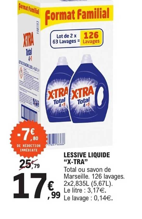 Lessive Robijn Promo Lessive Liquide “X-Tra” chez E.Leclerc - 123Catalogue.fr