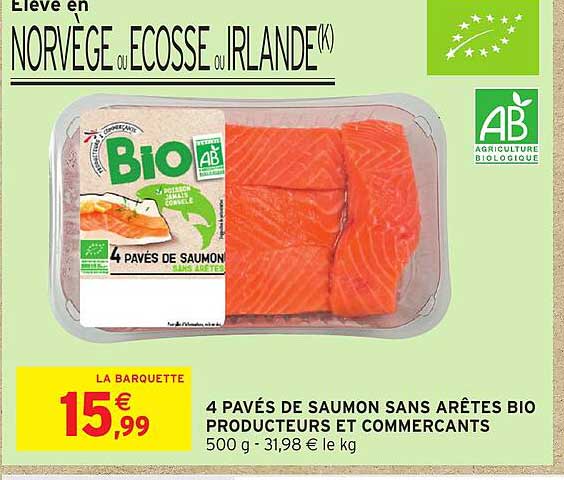 4 pavés de saumon sans arêtes bio producteurs et commerçants