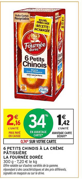 6 PETITS CHINOIS À LA CRÈME PÂTISSIÈRE