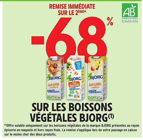 -68 % SUR LES BOISSONS VÉGÉTALES BJORG