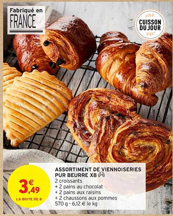 ASSORTIMENT DE VIENNOISERIES PUR BEURRE X8