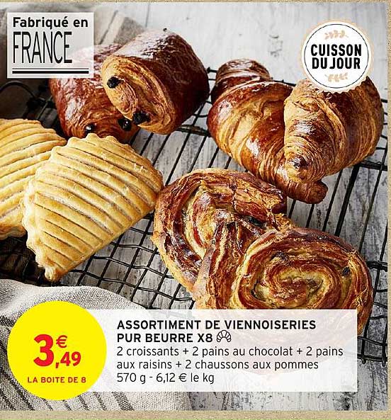 ASSORTIMENT DE VIENNOISERIES PUR BEURRE X8