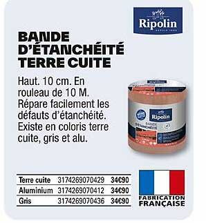 BANDE D’ÉTANCHÉITÉ TERRE CUITE