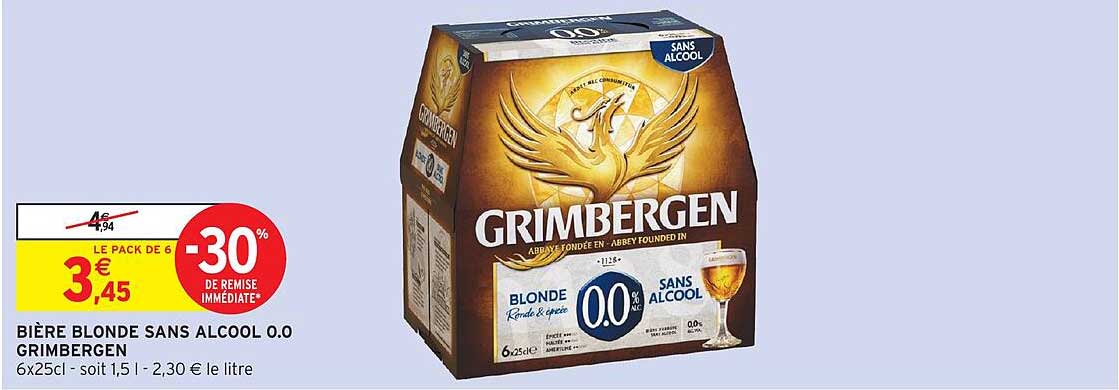 BIÈRE BLONDE SANS ALCOOL 0.0 GRIMBERGEN