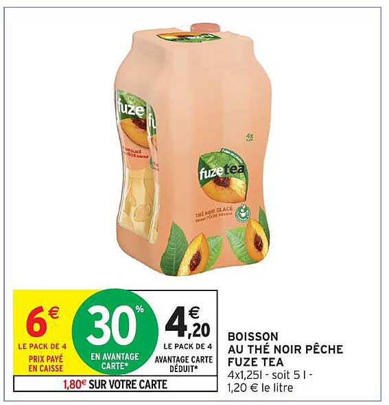 BOISSON AU THÉ NOIR PÊCHE FUZE TEA