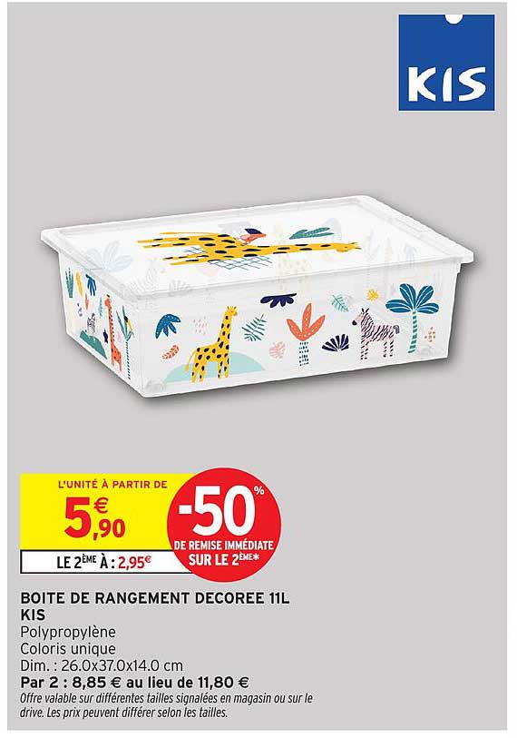 BOITE DE RANGEMENT DECORÉE 11L KIS