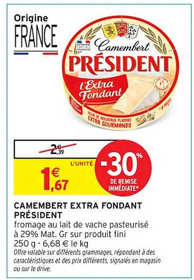 CAMEMBERT EXTRA FONDANT PRÉSIDENT
