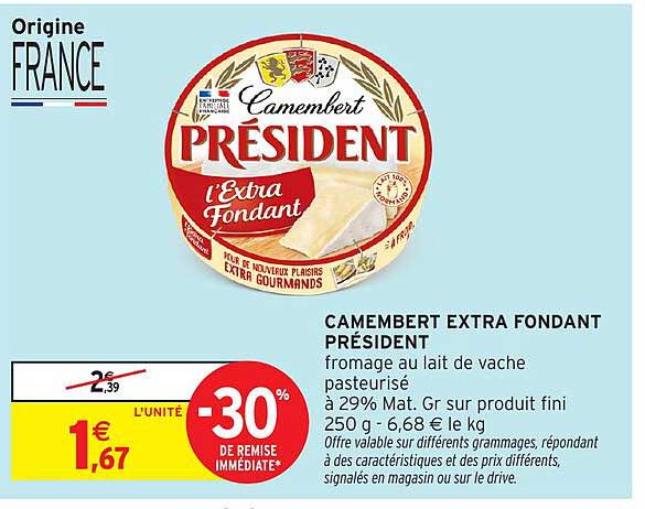 CAMEMBERT EXTRA FONDANT PRÉSIDENT