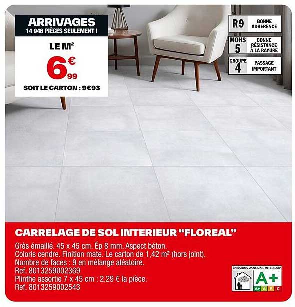 CARRELAGE DE SOL INTERIEUR “FLOREAL”