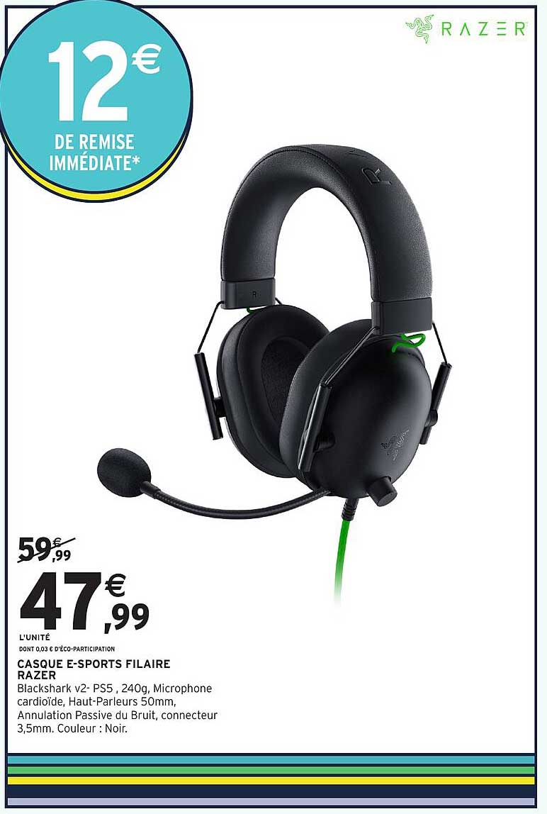 CASQUE E-SPORTS FILAIRE RAZER