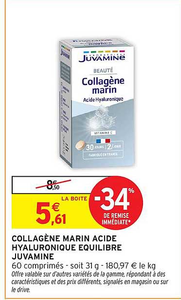 COLLAGÈNE MARIN ACIDE HYALURONIQUE EQUILIBRE JUVA MINE