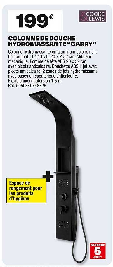 COLONNE DE DOUCHE HYDROMASSANTE “GARRY”