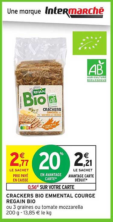 CRACKERS BIO EMMENTAL COURGE REGAIN BIO