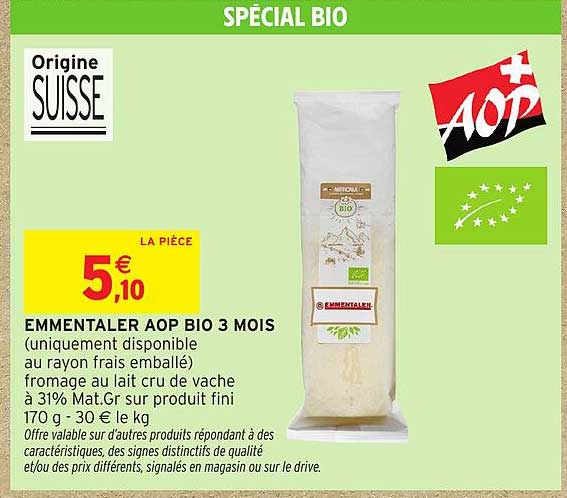 EMMENTALER AOP BIO 3 MOIS