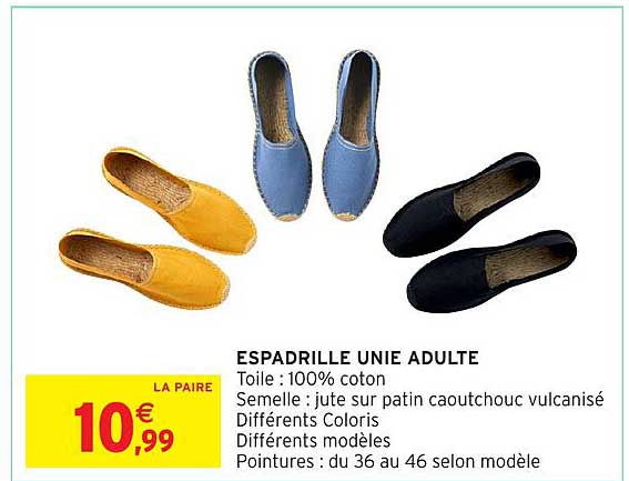ESPADRILLE UNIE ADULTE