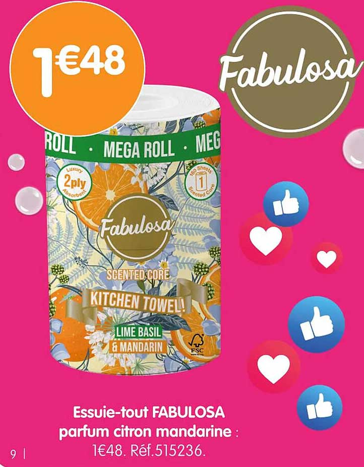 Essuie-tout FABULOSA parfum citron mandarine