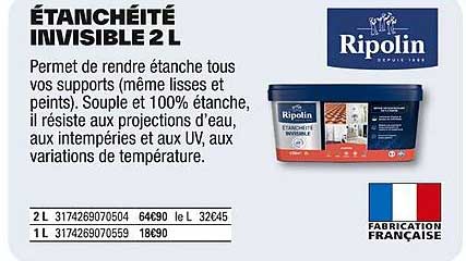 ÉTANCHÉITÉ INVISIBLE 2 L