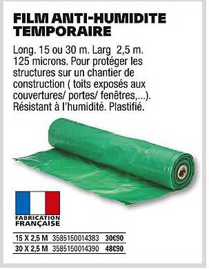 FILM ANTI-HUMIDITE TEMPORAIRE