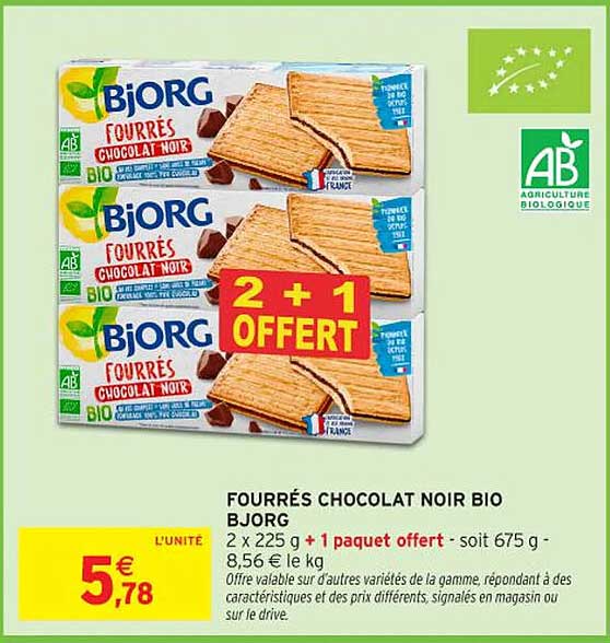 FOURRÉS CHOCOLAT NOIR BIO BJORG