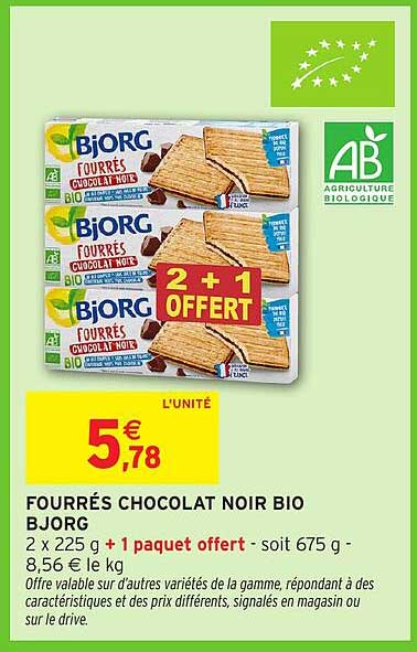 FOURRÉS CHOCOLAT NOIR BIO BJORG