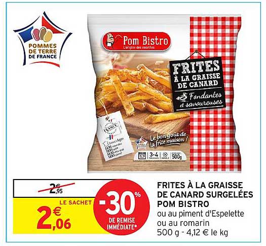 FRITES À LA GRAISSE DE CANARD SURGELÉES POM BISTRO