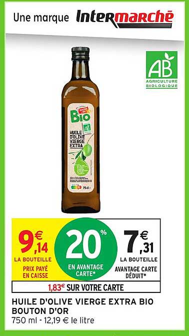 HUILE D'OLIVE VIERGE EXTRA BIO BOUTON D'OR
