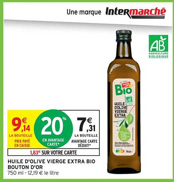 HUILE D'OLIVE VIERGE EXTRA BIO BOUTON D'OR