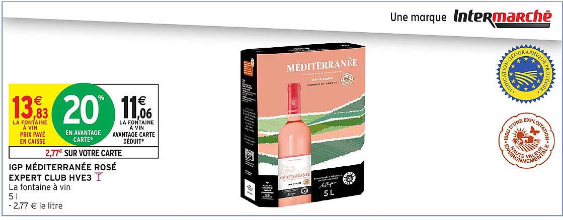 IGP MÉDITERRANÉE ROSÉ EXPERT CLUB HVE3 5 L