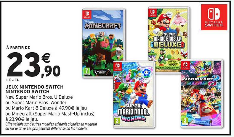 Jeux Nintendo Switch à partir de 23€90 le jeu