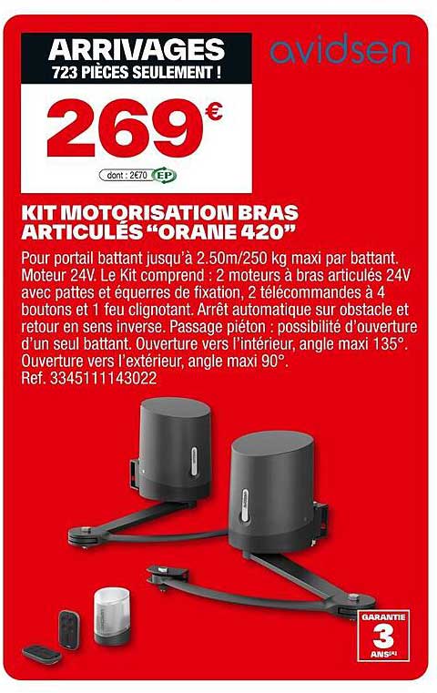 KIT MOTORISATION BRAS ARTICULÉS “ORANE 420”